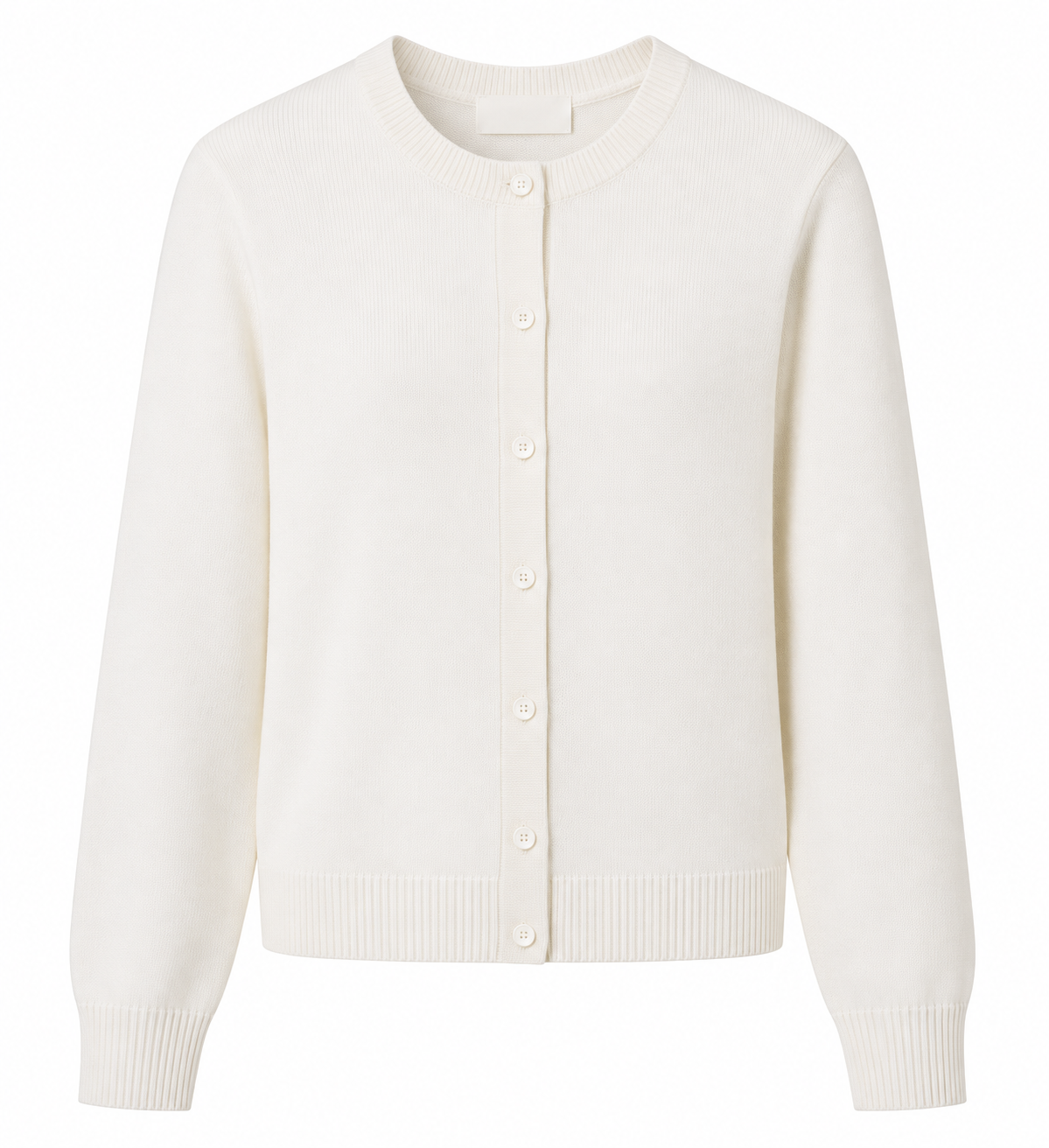 Sloane Cashmere Crew Cardigan | Ivory