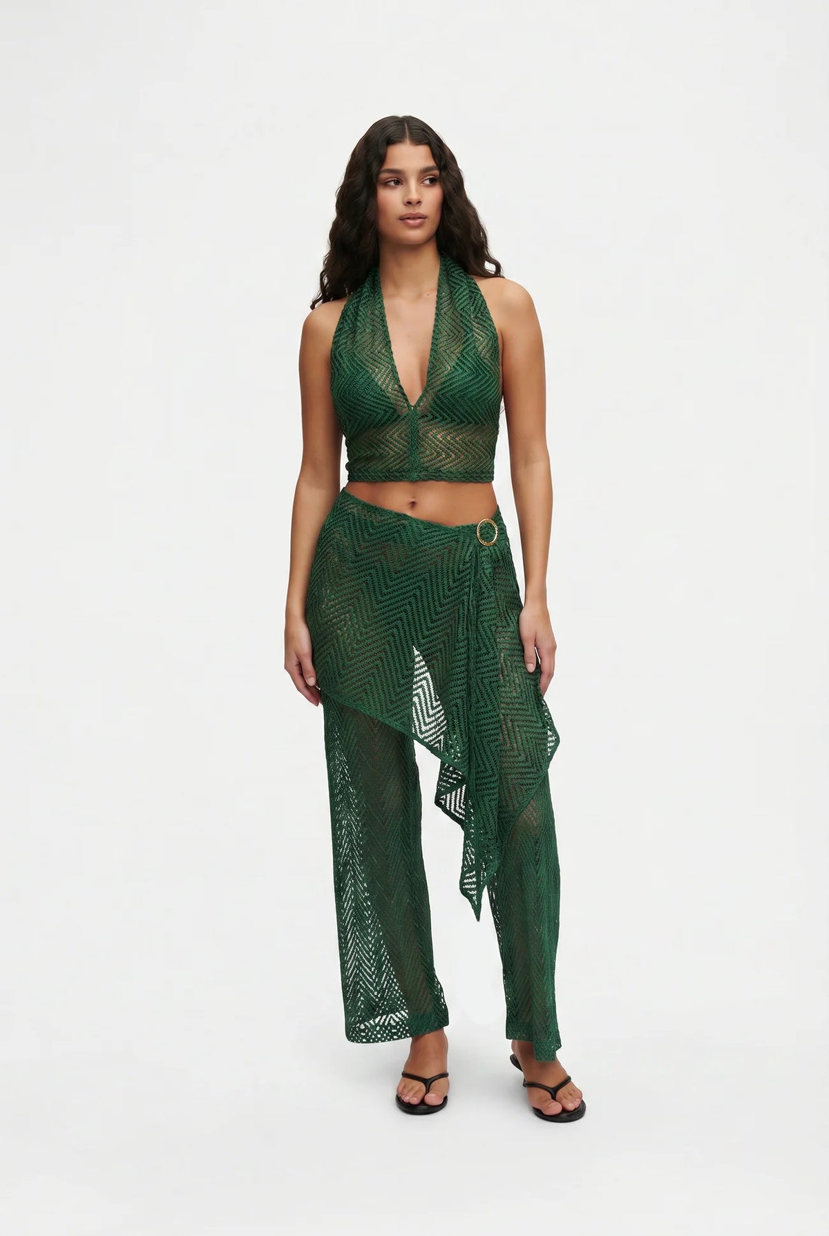 Knit Scarf Top | Green
