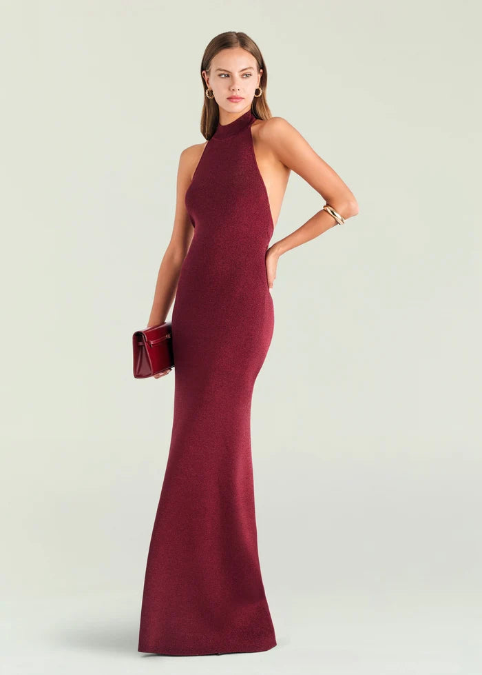 Peach Metallic Knit Dress | Met Balmoral Red