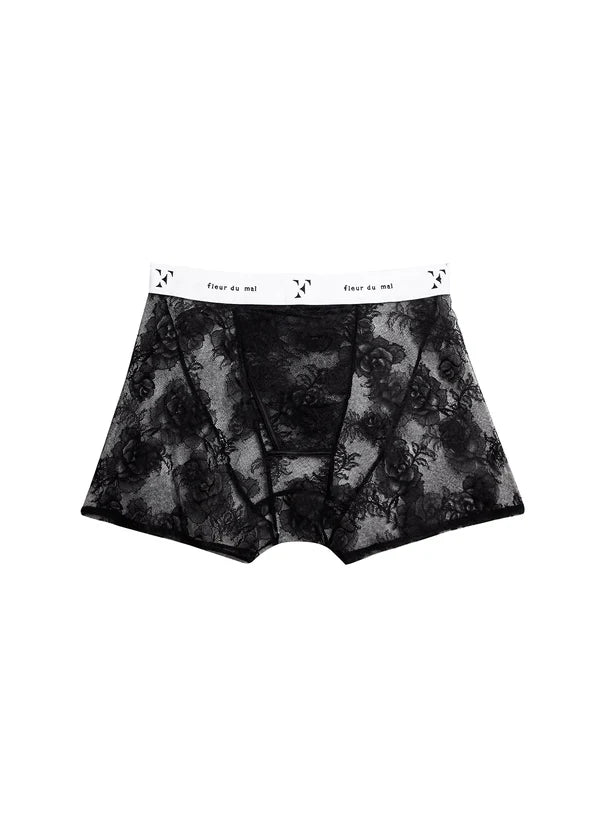 Lace Boxer Brief | Black