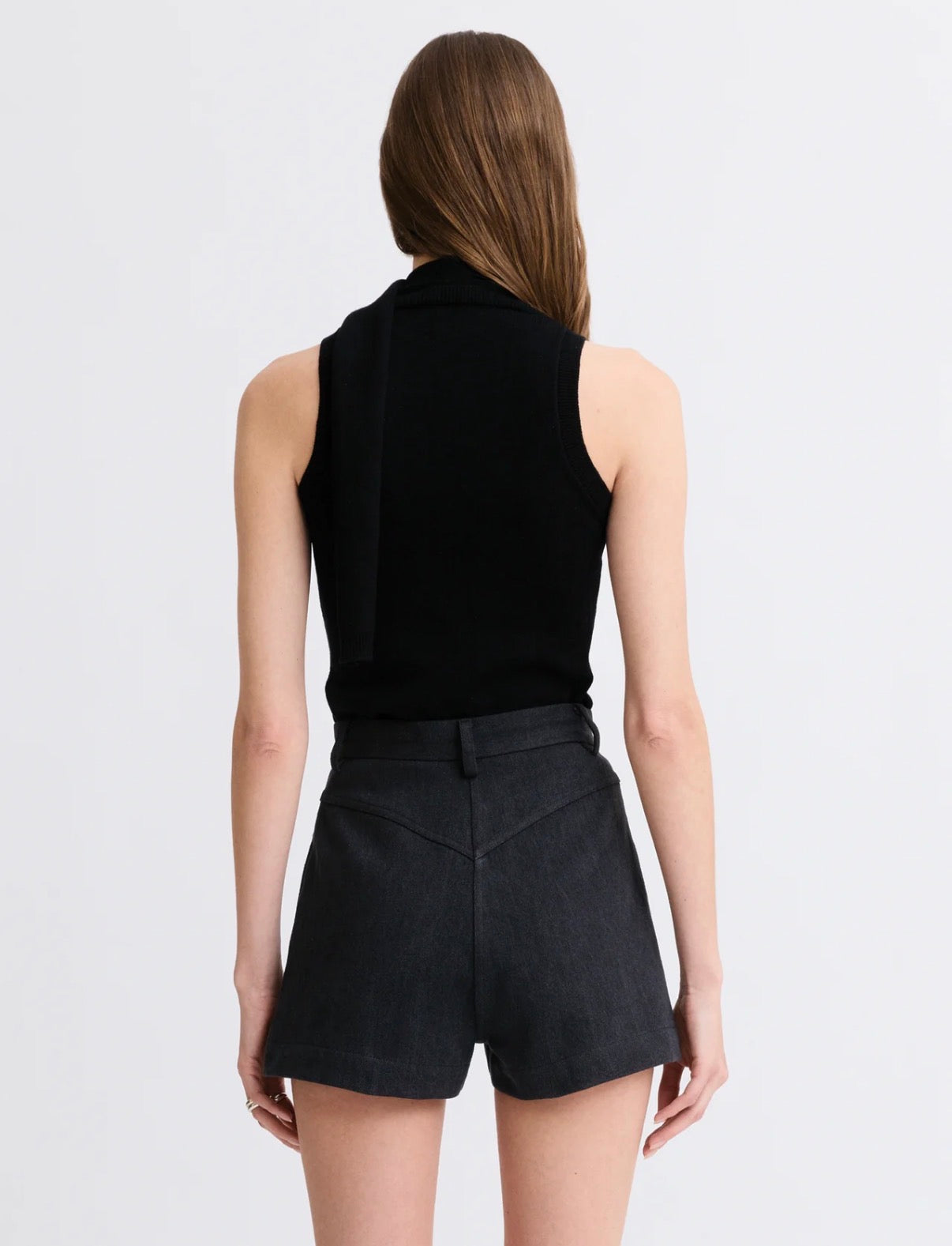 Twist Scarf Tank Top | Black