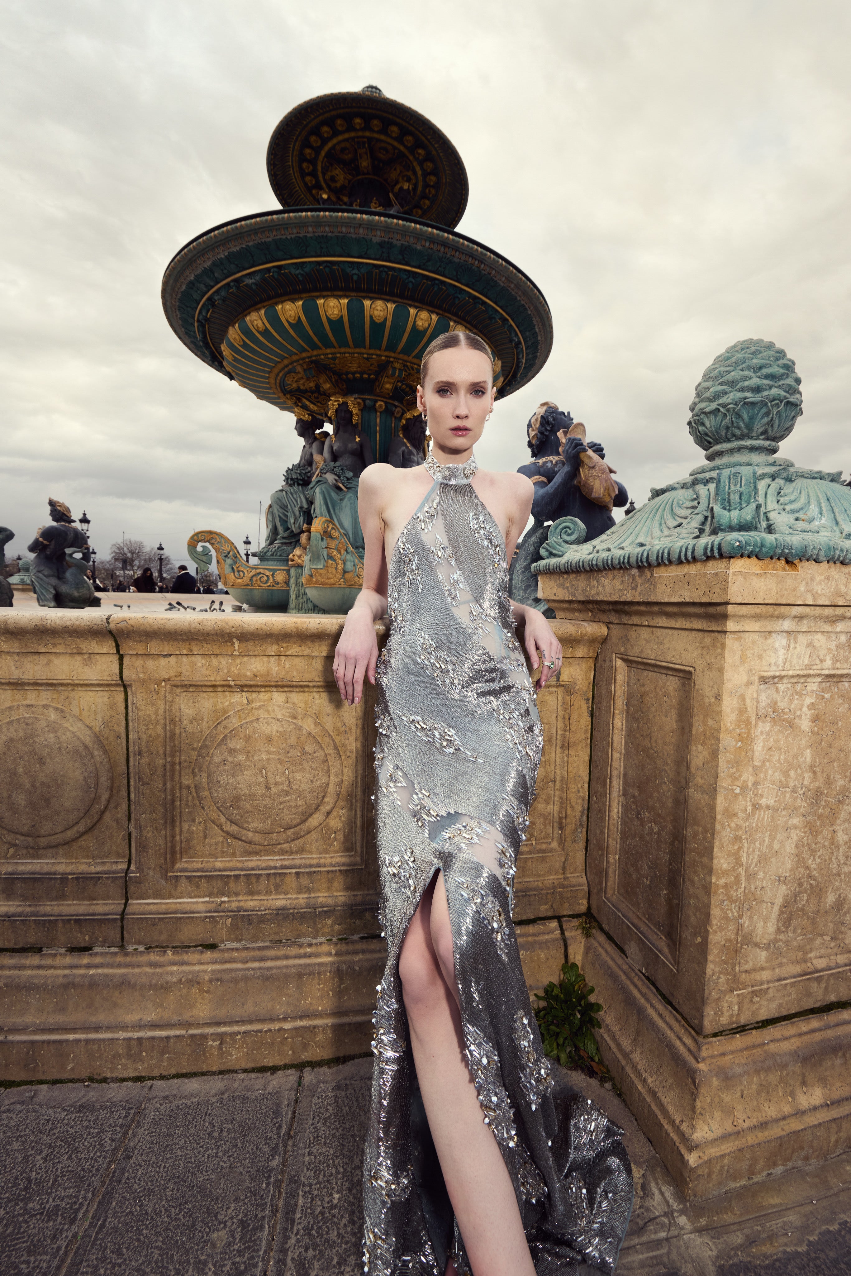 Courtney Guilded Dress | Silver