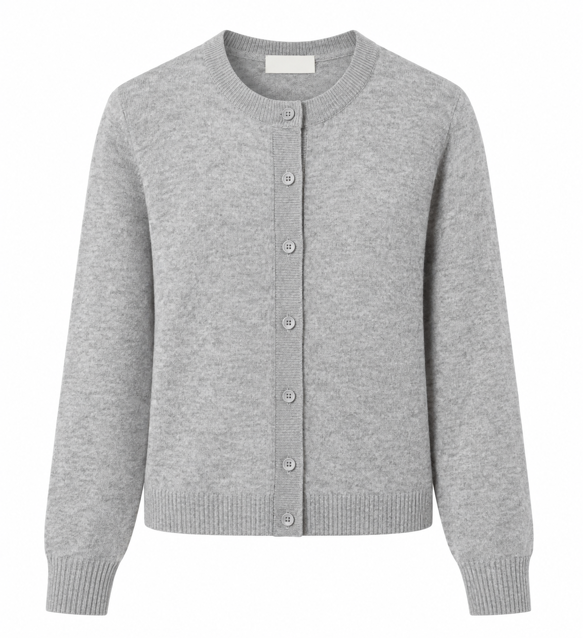 Sloane Cashmere Crew Cardigan | Heather Grey
