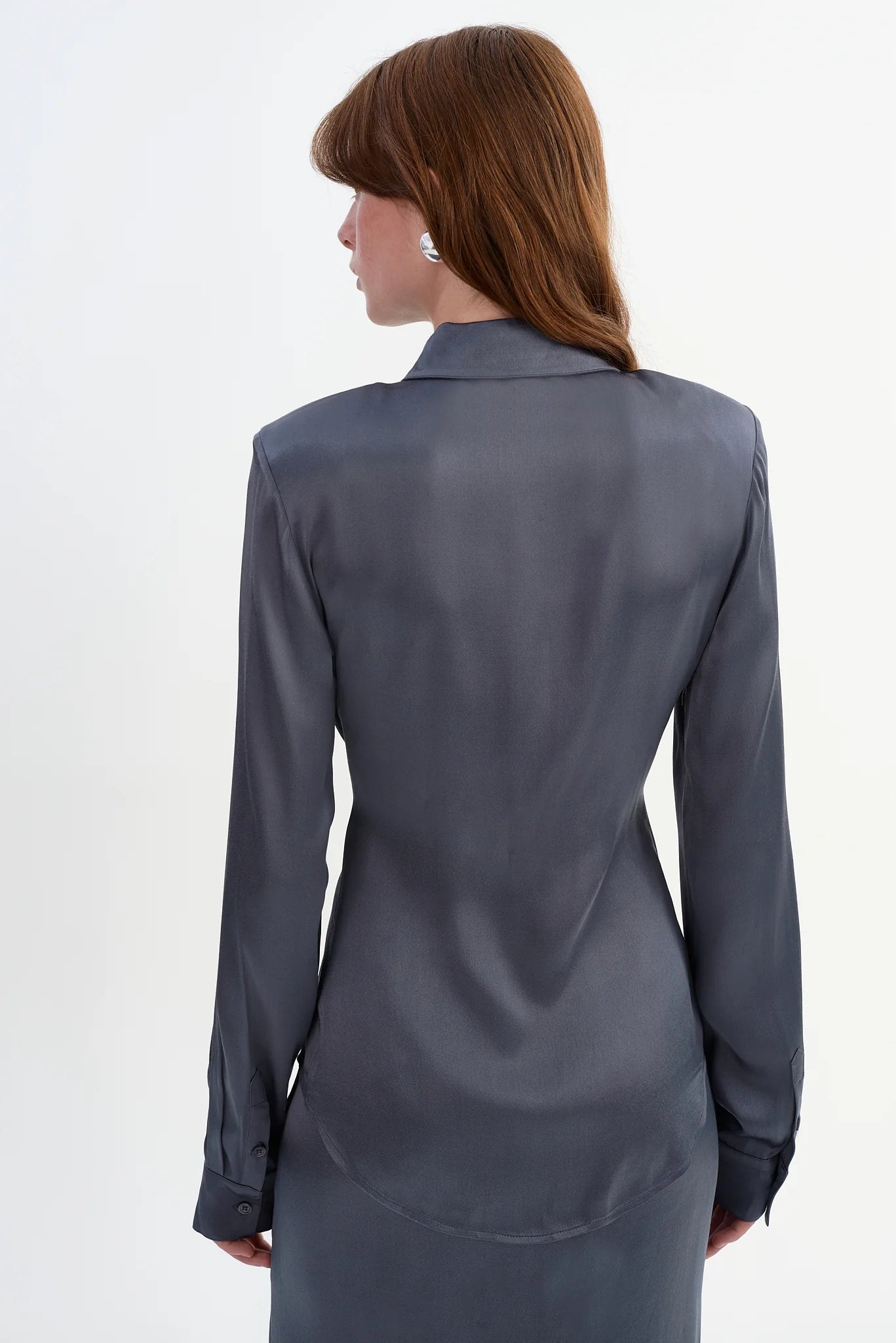 Clarke Satin Shirt | Black or Graphite