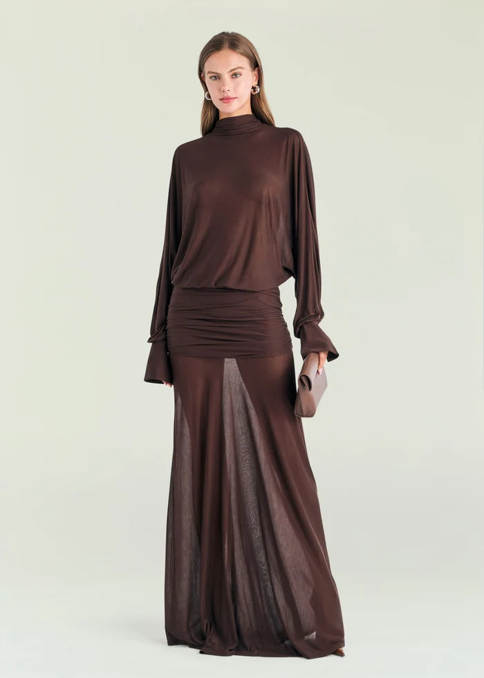 Swan Maxi Dress | Espresso
