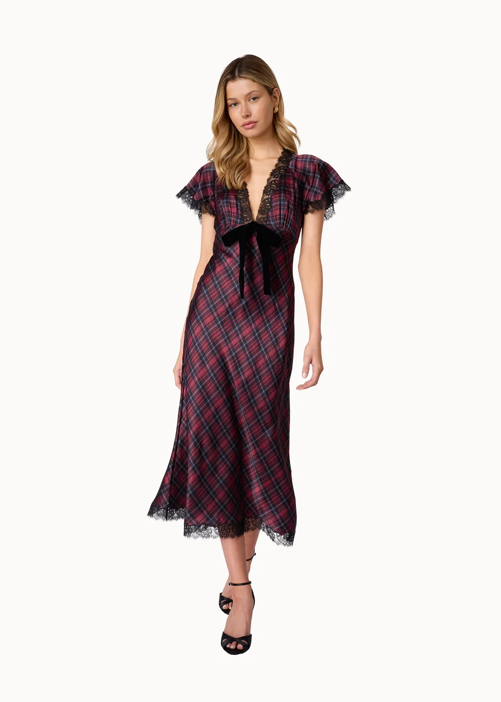 Sandie Silk Midi Dress | Tartan