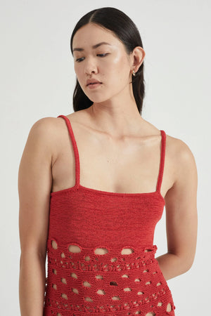 Third Form Break Away Knit Mini Slip Dress | Scarlet