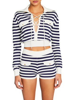 Seroya Jac Knit Short | Cream & Navy