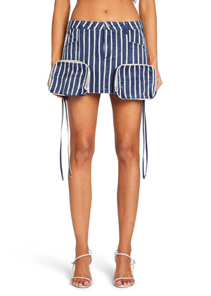 Seroya Finn Cargo Skirt | Navy Stripe