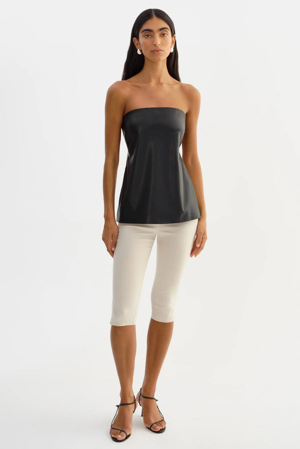 LaMarque Katya Faux Leather Open Back Strapless Top