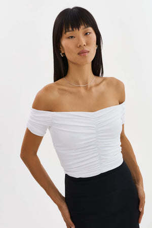 LaMarque Nina Ruched Top | White