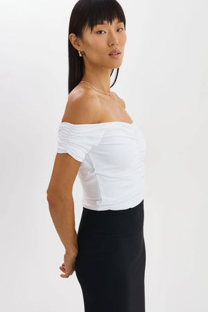 LaMarque Nina Ruched Top | White