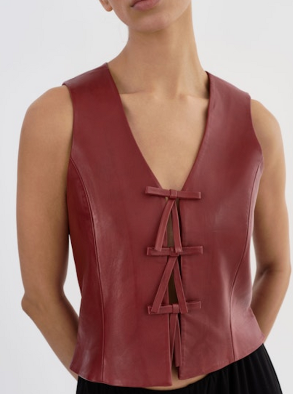 LaMarque Bastina Leather Bow Top