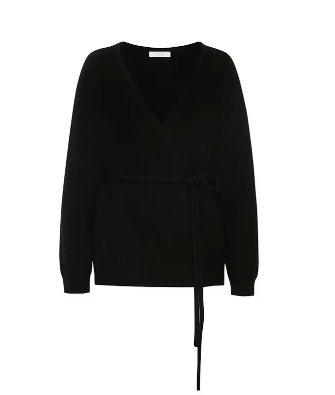 Katie Cashmere Wrap Cardigan | Black