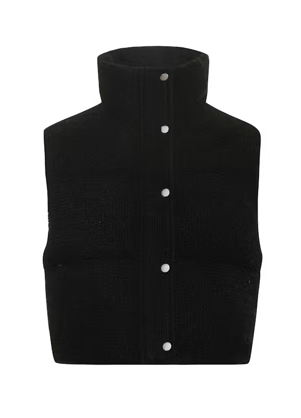 Teddy Puffer Vest | Black