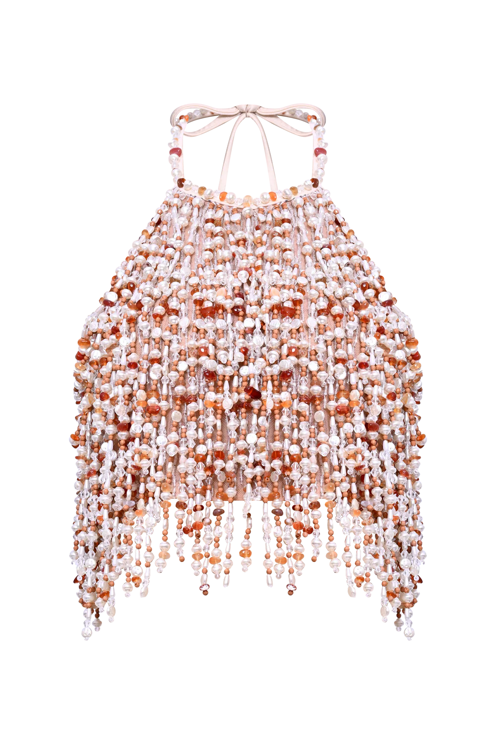 Pearl Dust Embroidery Halterneck Top