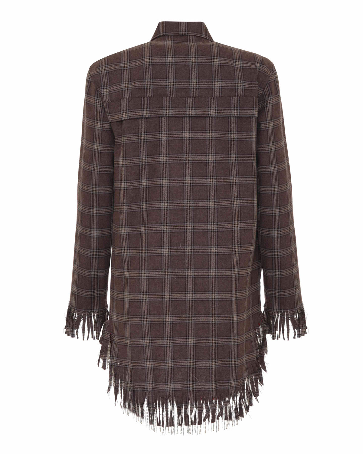 Europa Plaid Flannel Crystal Fringe Mini Dress | Huckelberry