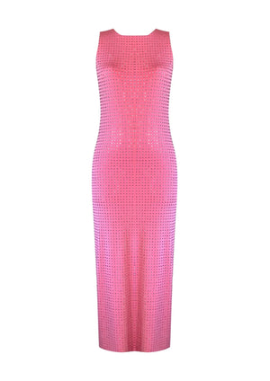 Gigii's Noa Rhinestone Maxi Dress | Iconic Pink