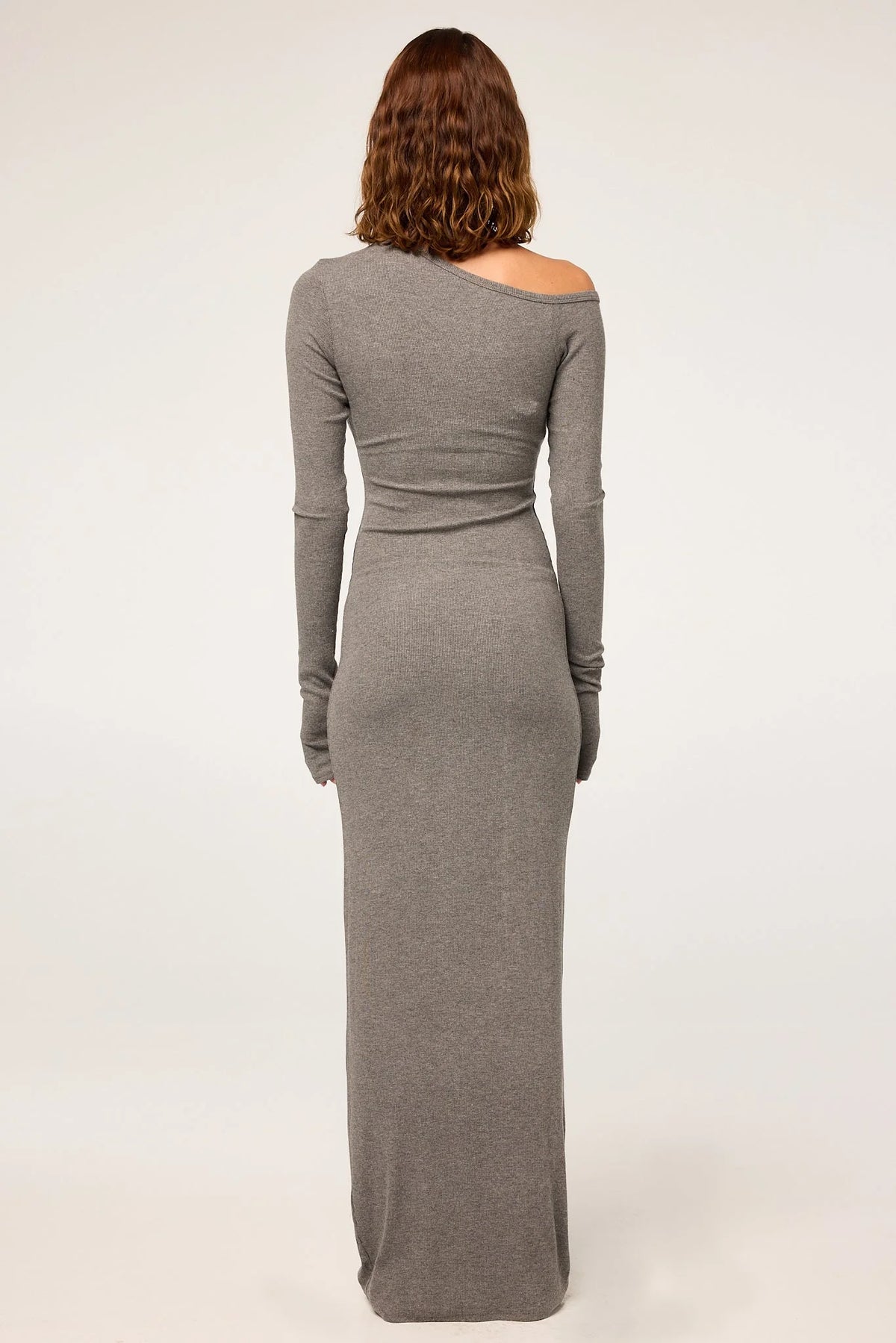 Seb Henley Ribbed Maxi Dress | Heather Grey