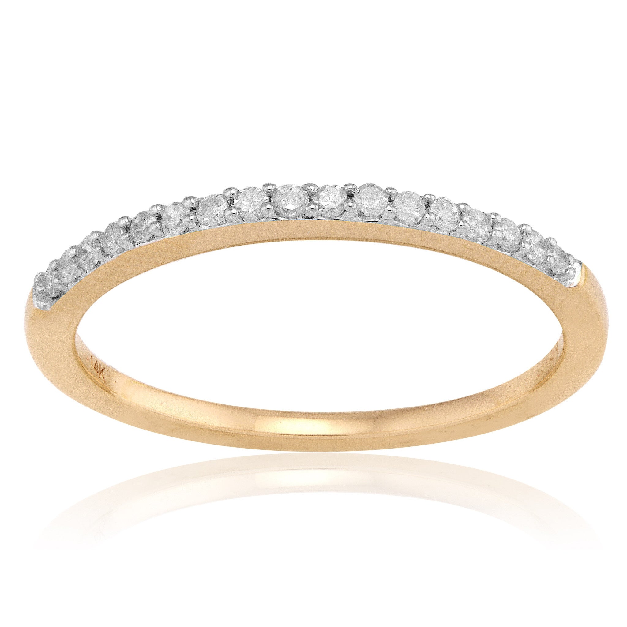 Pave Band Ring - Yellow Gold