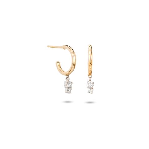 Adina Reyter 2 Diamond Charm Huggie Hoops