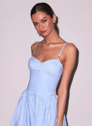 Fleur Du Mal Poplin Cupped Midi Dress