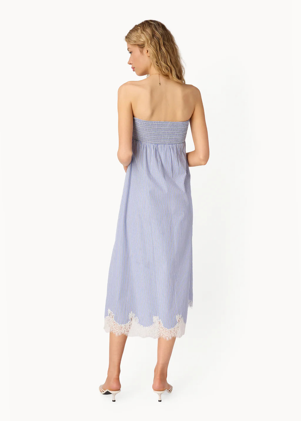 Kacey Strapless Dress | Down Blue Stripe