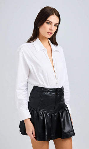 Generation Love Lucia Poplin Bodysuit | White