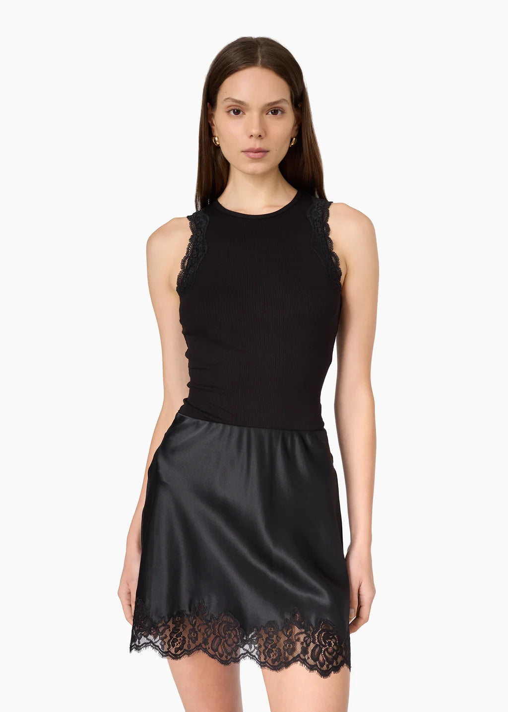 Rogers Silk Mini Skirt | Black