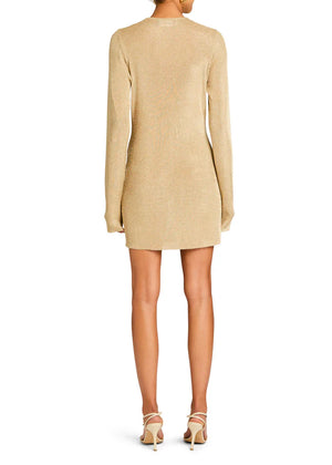 Seroya Emeri Metallic Knit Mini Dress | Gold