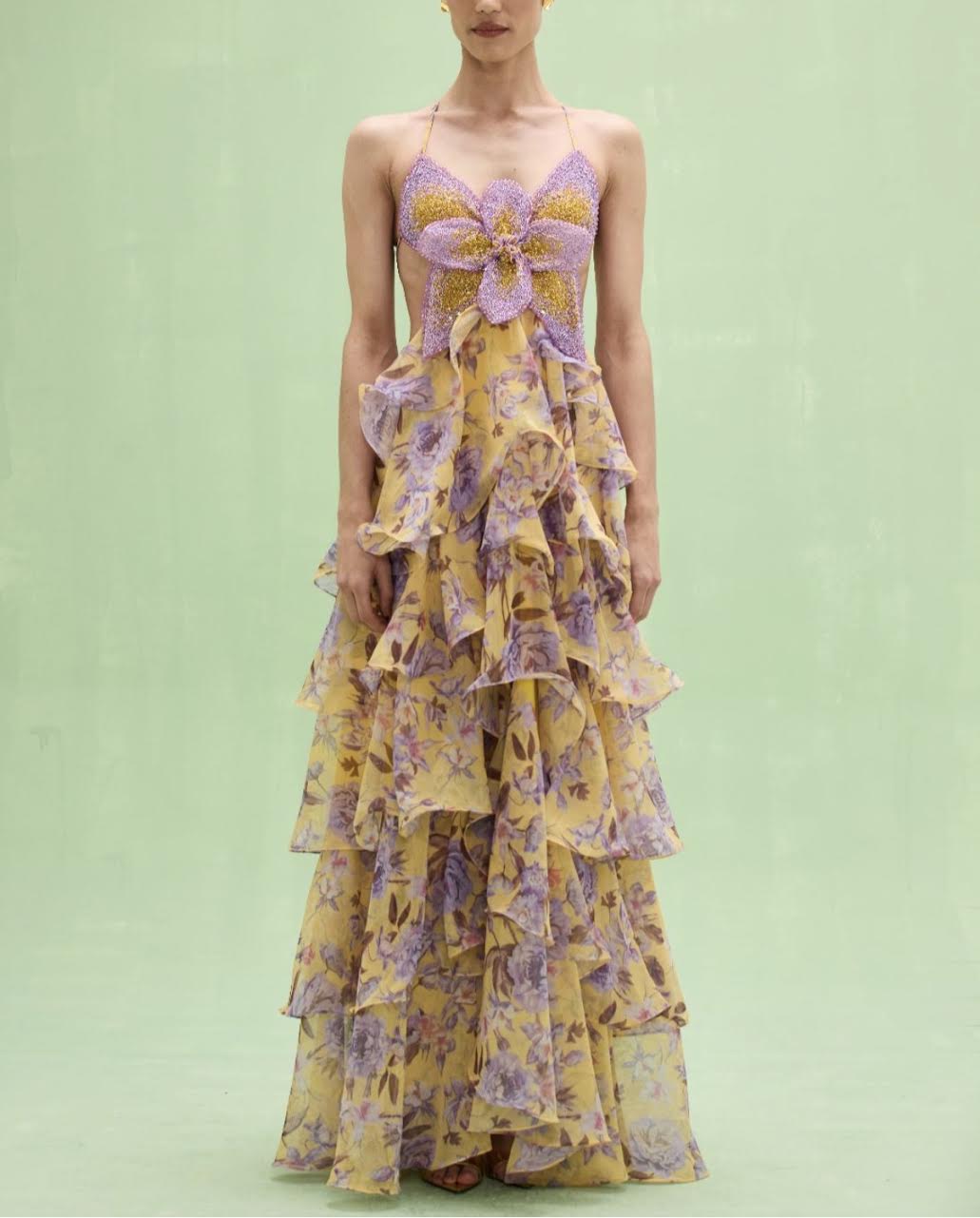 Peony Butterfly Maxi Dress