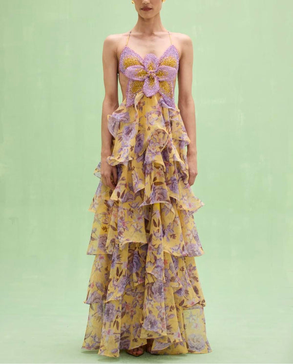 PatBo Peony Butterfly Maxi Dress