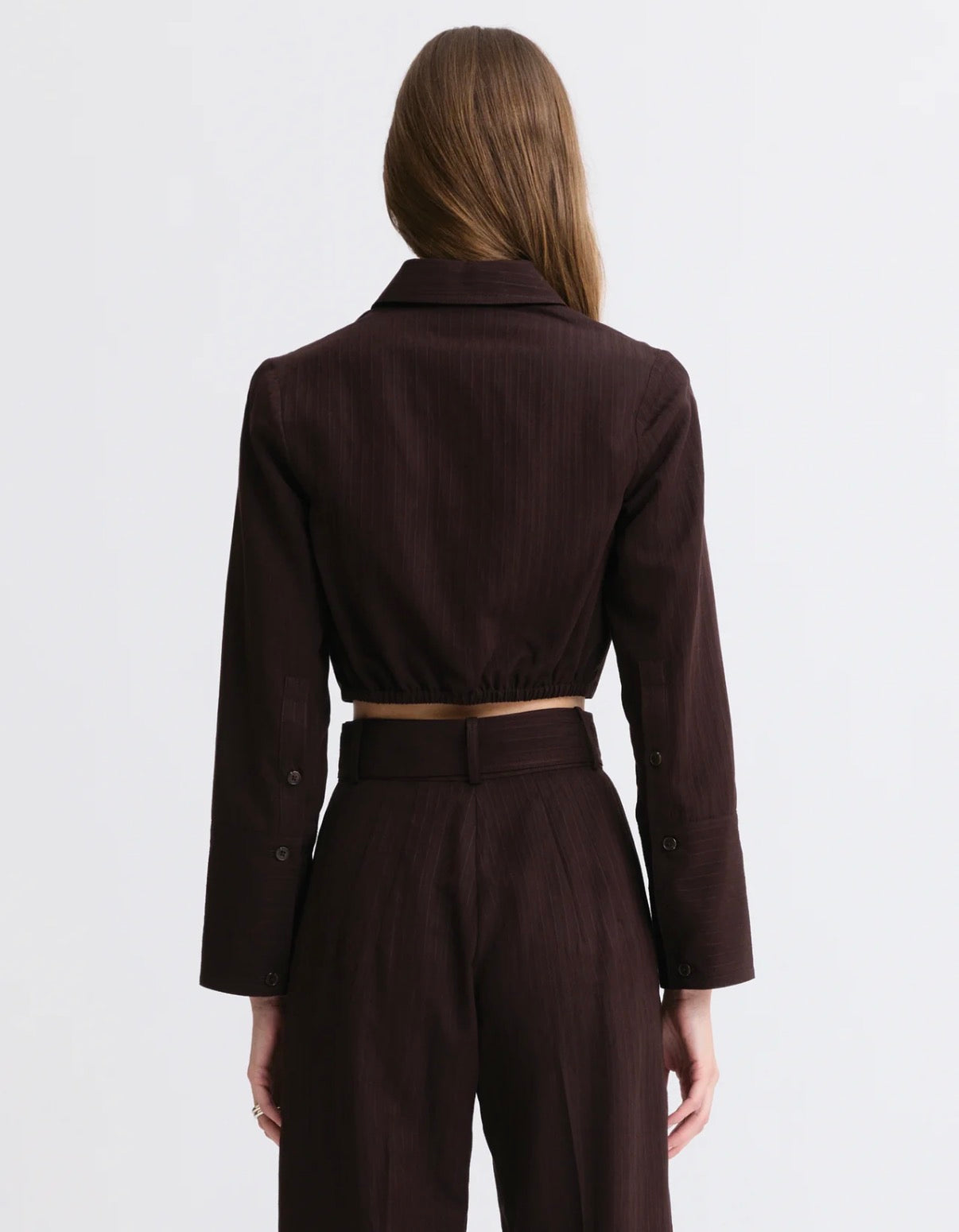 Twist Button Up | Brown Stripe