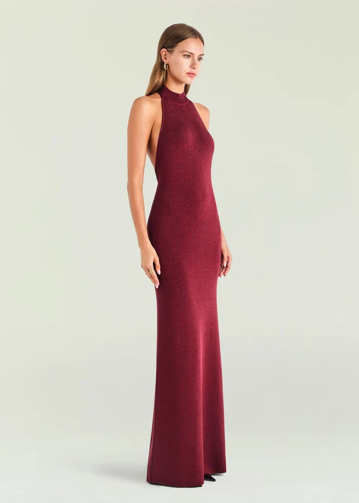 Peach Metallic Knit Dress | Met Balmoral Red