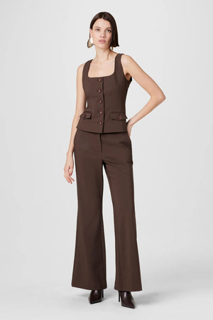Toccin Gaia Ponte Flare Pants | Espresso