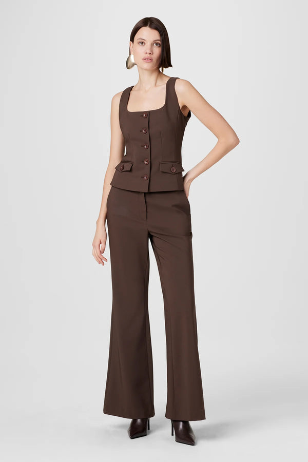 Toccin Gaia Ponte Flare Pants | Espresso