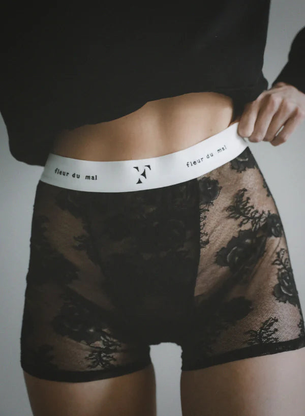 Lace Boxer Brief | Black