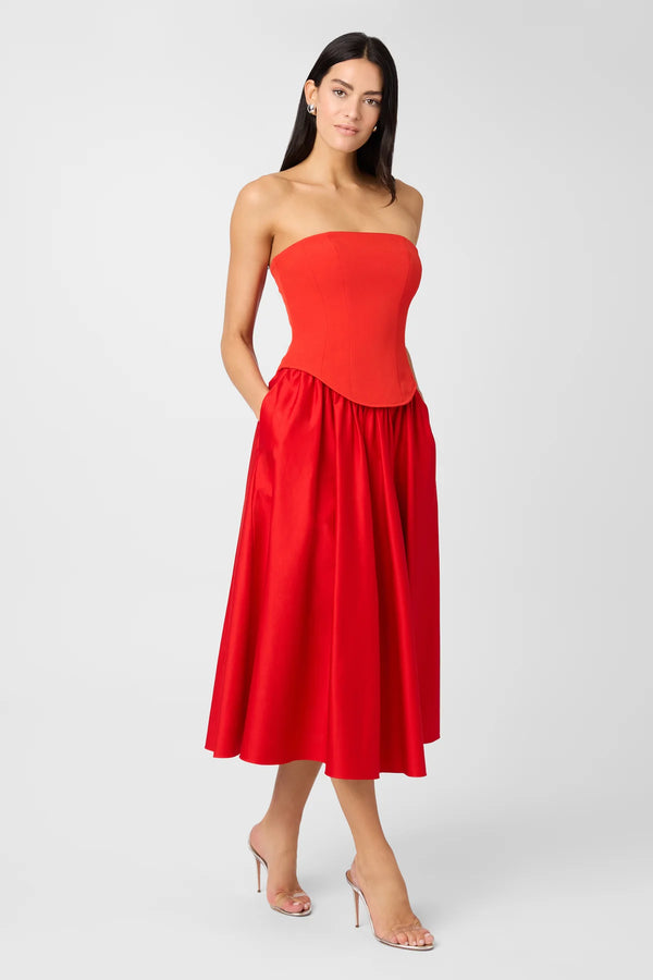 Toccin Melody Corset Midi Dress | Poppy