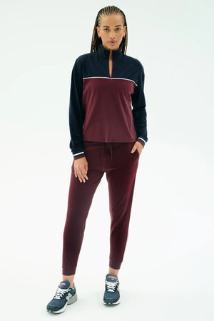 Splits 59 Airweight Jogger 7/8 with Piping | Dark Cherry