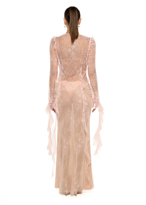 Bananhot Alana Lace Shirt | Peach