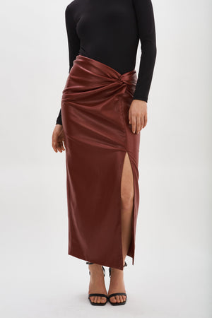 LaMarque Eileen Faux Leather Maxi Skirt | Syrah