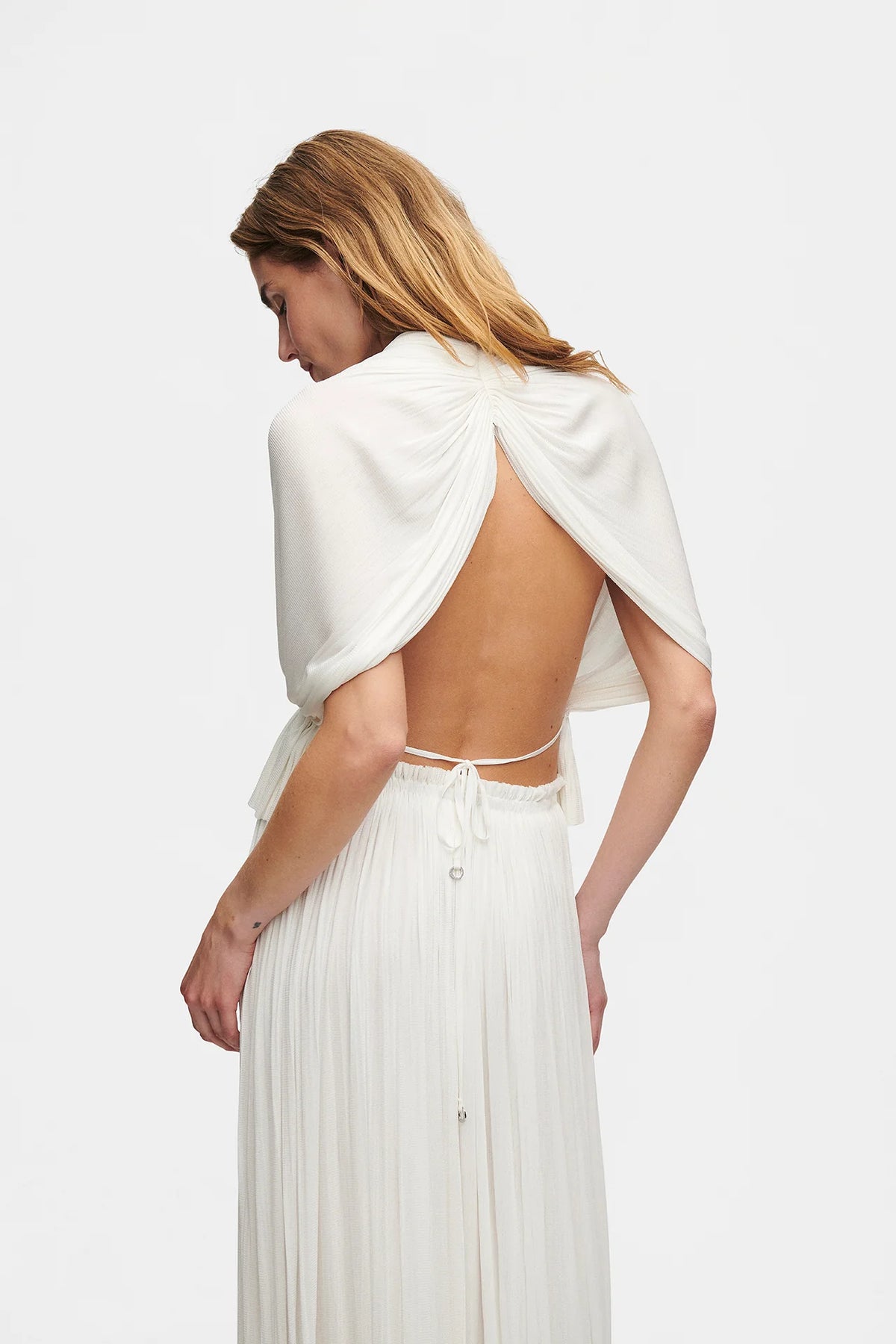 Silk Tulle Top | White