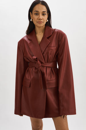 LaMarque Kassandra Faux Leather Oversized Jacket | Syrah