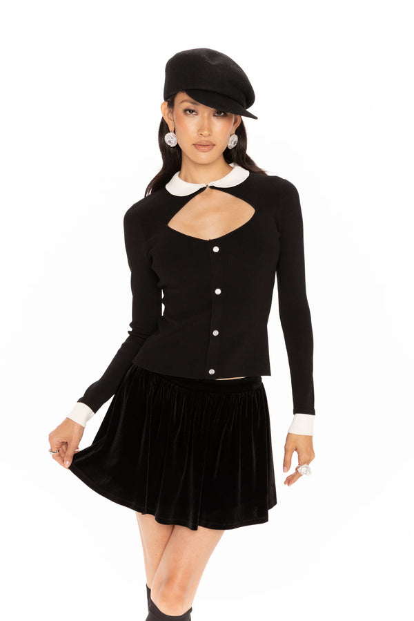 Nana Jacqueline Isabellea Velvet Mini Skirt