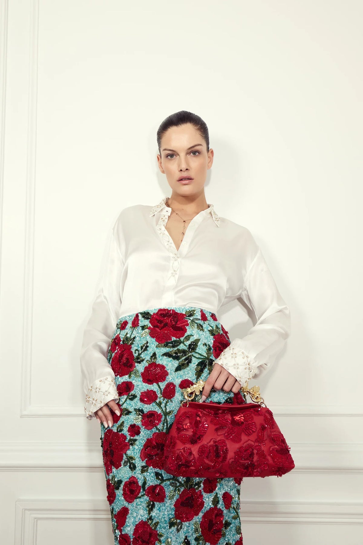 La Fuori Crimson Rose Skirt