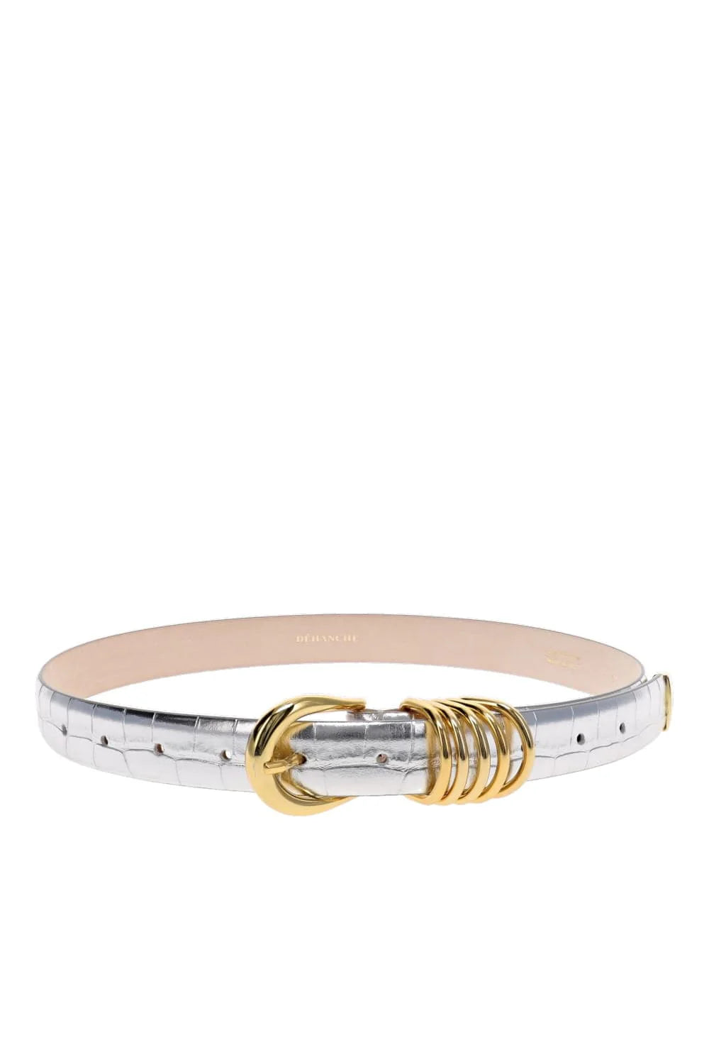 Hollyhock Mirror Croc Embossed | Silver/Gold