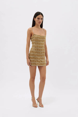 Rachel Gilbert Sadie Mini Dress | Gold