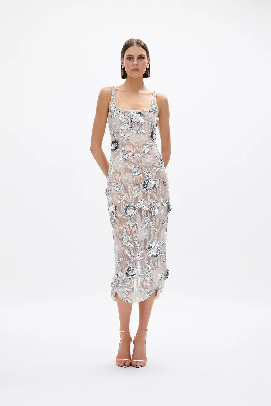 Pierre Sheer Strap Dress | Ivory