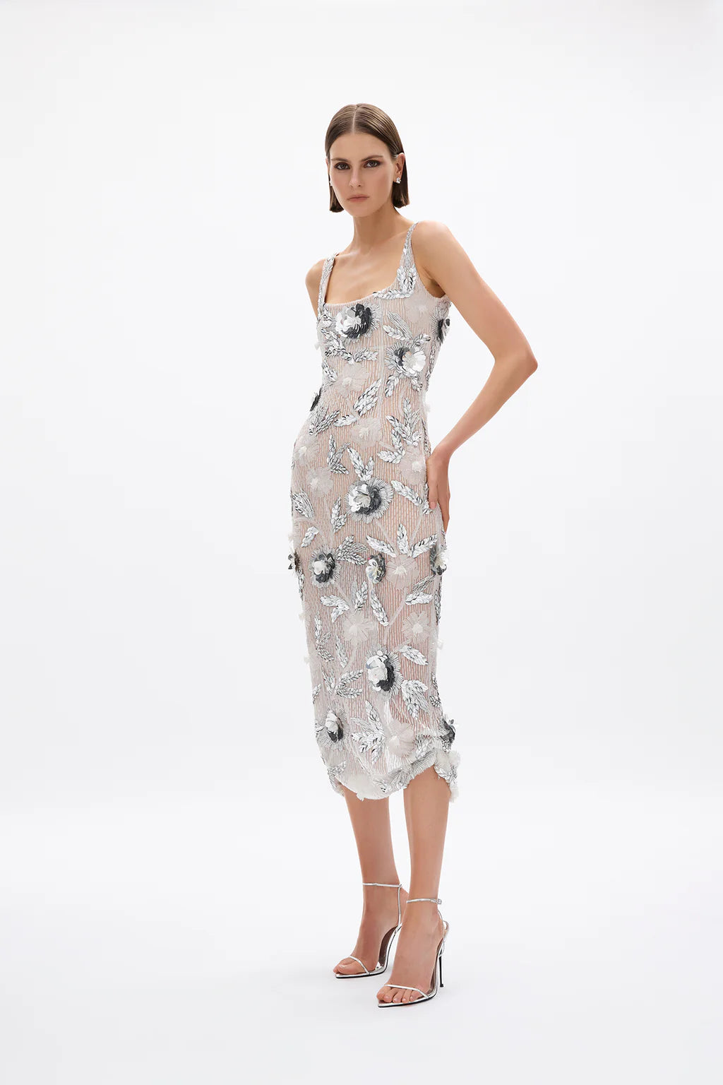 Pierre Sheer Strap Dress | Ivory