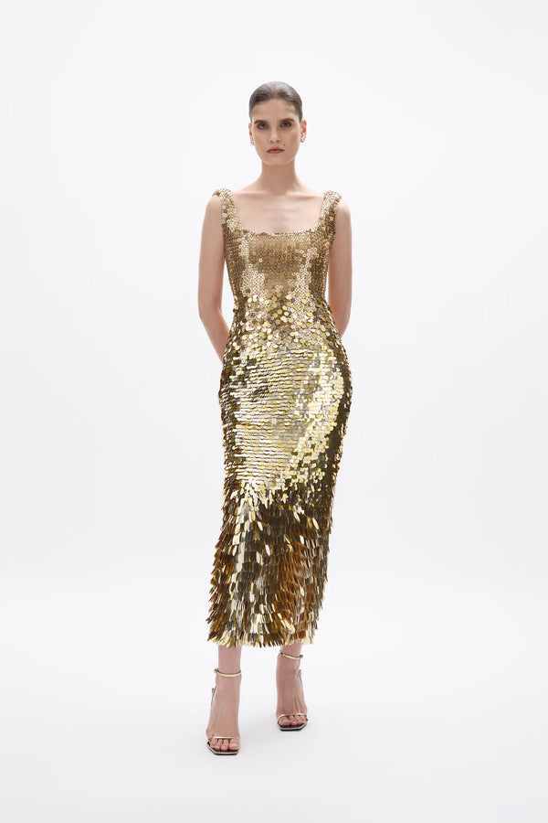 Rachel Gilbert Remy Dress | Gold